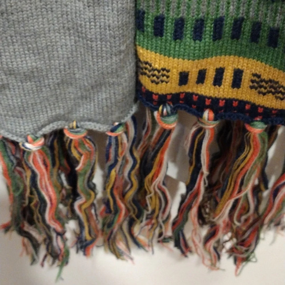 NWT Nordstrom Rack Wool Blend Multicolor Stripe Scarf w/Fringe -Boho Festival - Picture 7 of 7